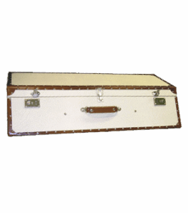 In foto: Valigia in pelle bicolore 